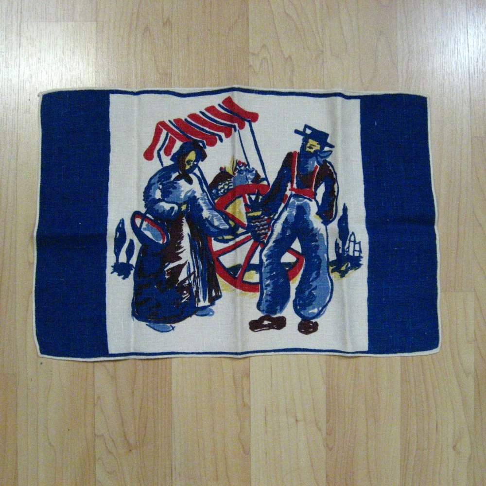 Mid Century Vintage 1960's Linen Placemat